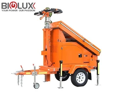 Færanleg Soalr Light Tower Movable Trailer