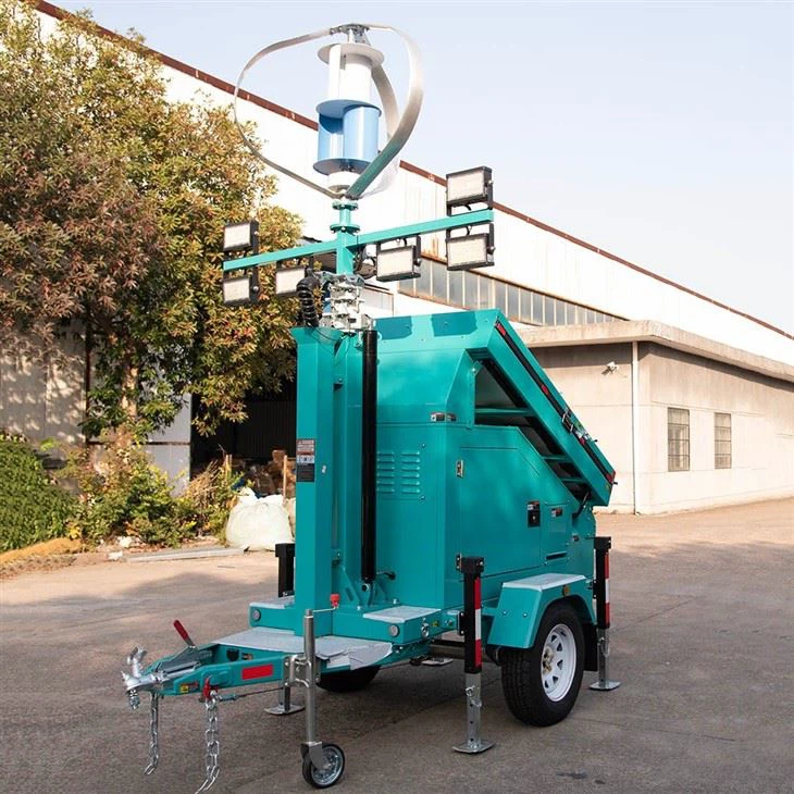 Mobile Solar Light Tower For Construction Site