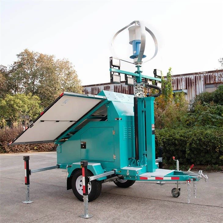 Mobile Solar Light Tower For Construction Site