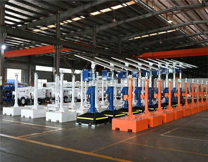 Portable Solar CCTV Surveillance Tower Parking Lot Construction Site