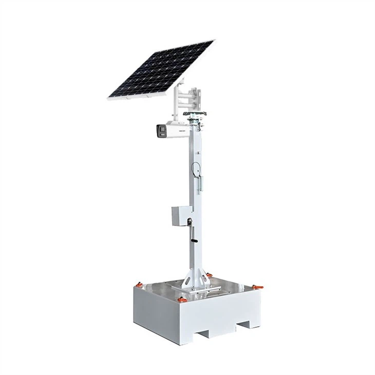 Portable Solar CCTV Surveillance Tower Parking Lot Construction Site